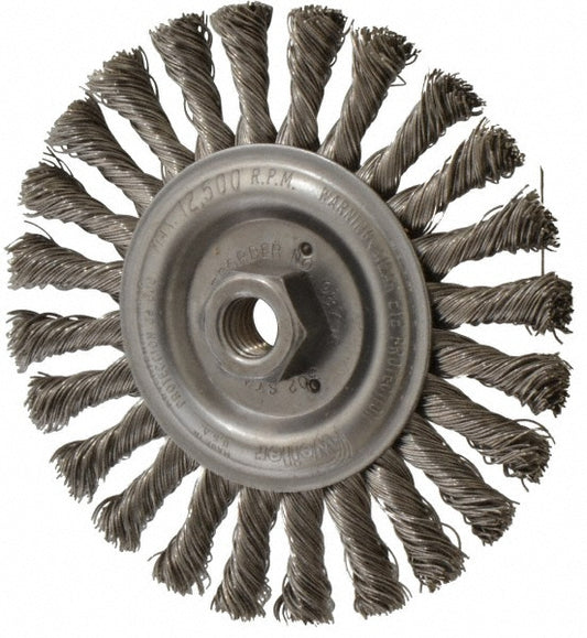 Weiler 94663 Wheel Brush 6" Wheel Dia, 1/2" Face Width, 0.0230" Wire Dia, Knotted