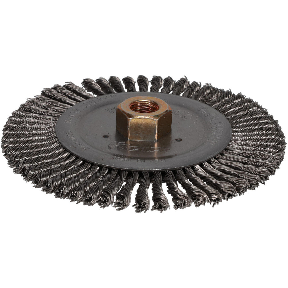 Weiler 94665 Wheel Brush 6" Wheel Dia, 3/16" Face Width, 0.0200" Wire Dia, Knotted