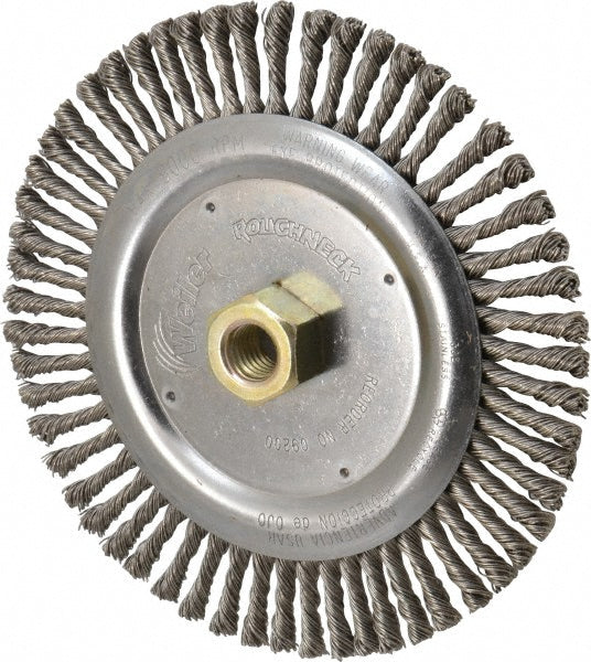 Weiler 94667 Wheel Brush 6-7/8" Wheel Dia, 3/16" Face Width, 0.0200" Wire Dia, Knotted