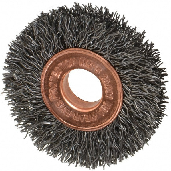 Weiler 93658 Wheel Brush 1-1/2" Wheel Dia, 1/4" Face Width, 0.0104" Wire Dia, Crimped