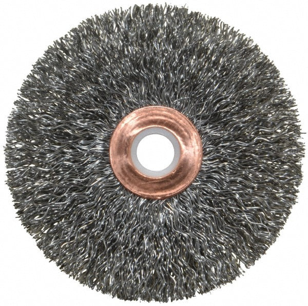 Weiler 93663 Wheel Brush 3" Wheel Dia, 5/8" Face Width, 0.0118" Wire Dia, Crimped