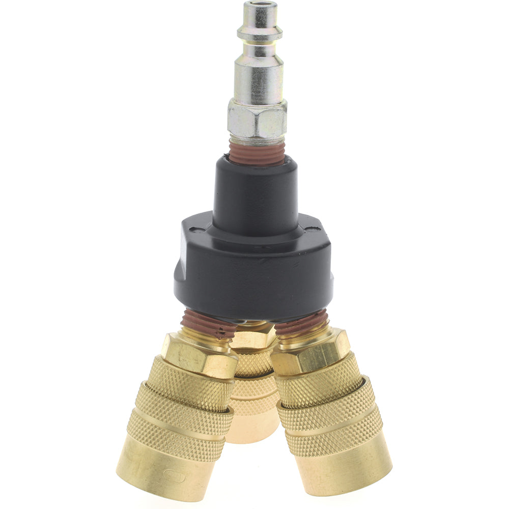 Value Collection 2632322530 Manifold 1/4" Inlet, 1/4" Outlet, 1 Inlet Port, 3 Outlet Ports, 3" OAL, 3" OAW