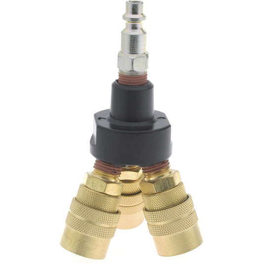 Value Collection 2632322530 Manifold 1/4" Inlet, 1/4" Outlet, 1 Inlet Port, 3 Outlet Ports, 3" OAL, 3" OAW
