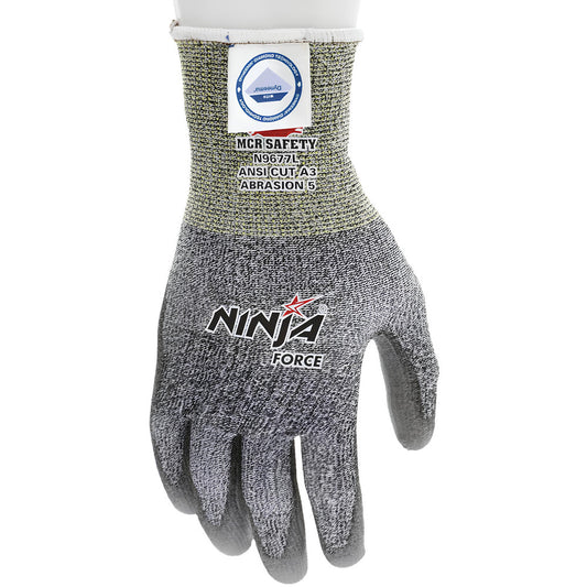 MCR Safety N9677XL Cut, Puncture & Abrasion-Resistant Gloves Ninja® N9677, Size X-Large, ANSI Cut A3, ANSI Puncture 3, Polyurethane, Dyneema