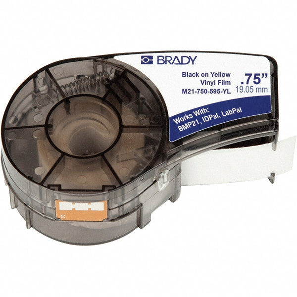 Brady 142811 Label Maker Label Black & Yellow, Vinyl, 3/4" OAW, 1 Roll