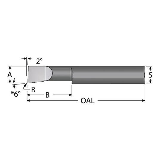 Scientific Cutting Tools, Inc. B110400RA Boring Bar Right Hand, 1/8" Shank Dia, Submicron Solid Carbide