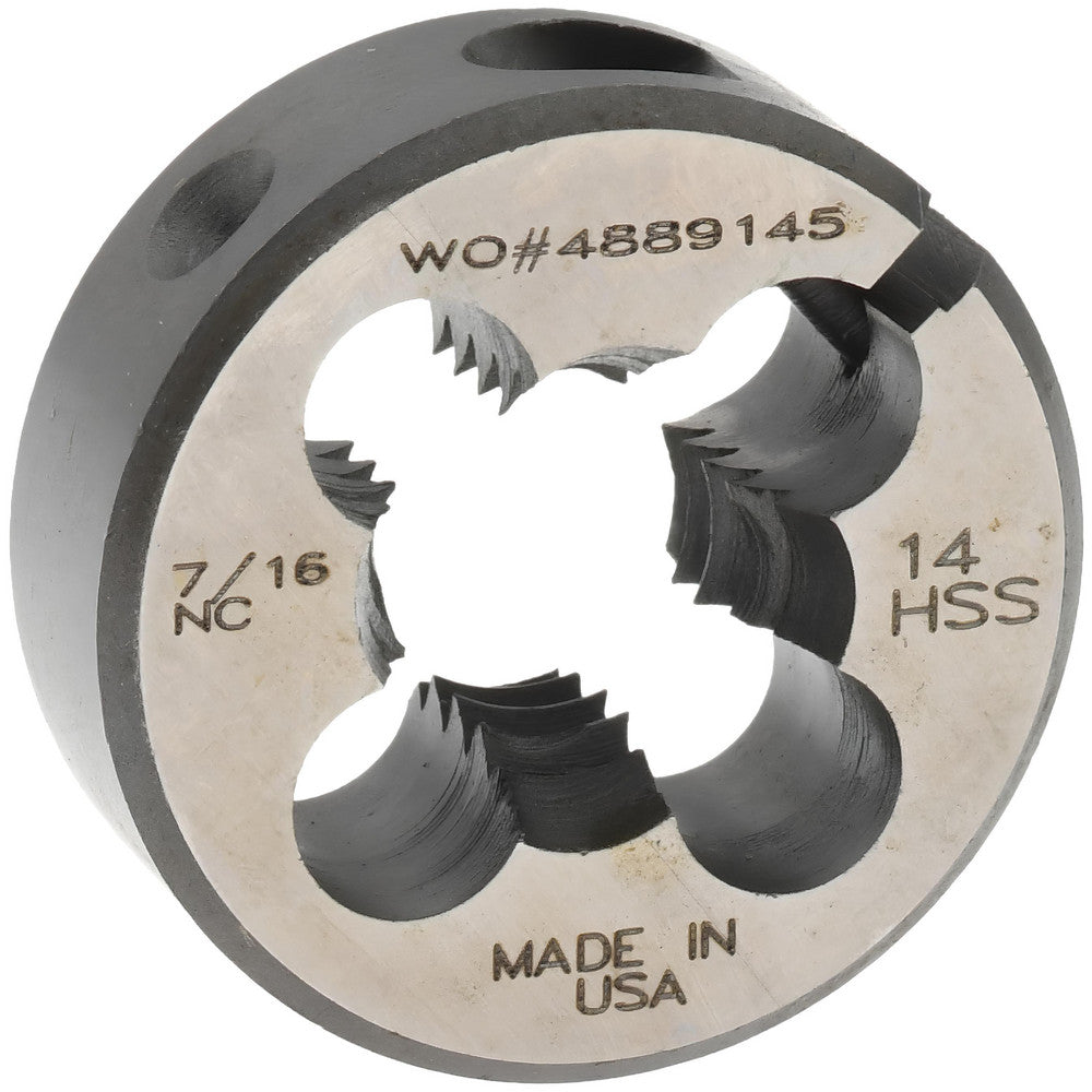 Made In USA Dies 03693215 Round Die 7/16-14, 1" OD, High Speed Steel