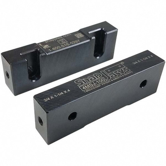 Snap Jaws 4MSJ-100 Vise Jaw 4.00" Wide, 1-1/4" High, 0.7500" Thick, Flat