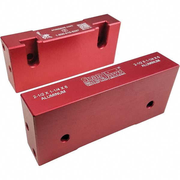 Snap Jaws 6MAJ2 1/2X1 1/4 Vise Jaw 6.00" Wide, 2-1/2" High, 1.2500" Thick, Flat