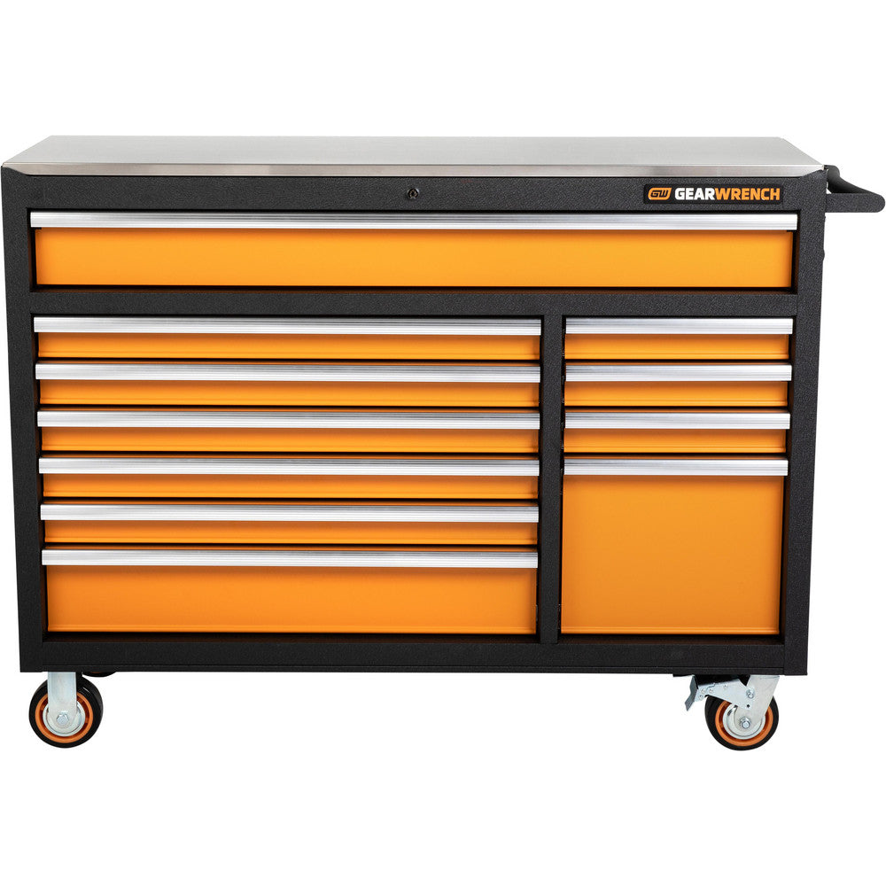 GEARWRENCH 83247 Tool Roller Cabinets Top Material Steel  Color Black Orange  Locking Mechanism Keyed  Gauge 20  Number Of Locks 1  Drawer Capacity 100