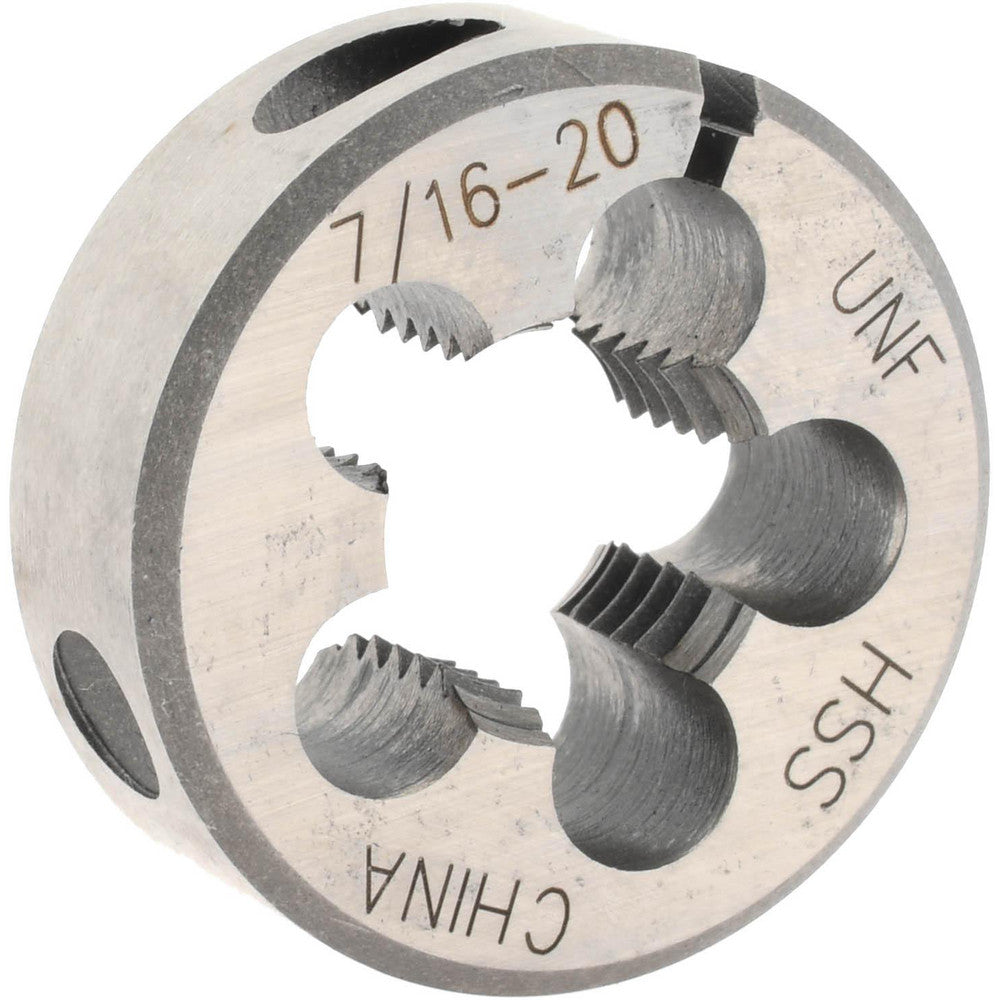 Value Collection 314-1154 Round Die 7/16-20, 1" OD, High Speed Steel