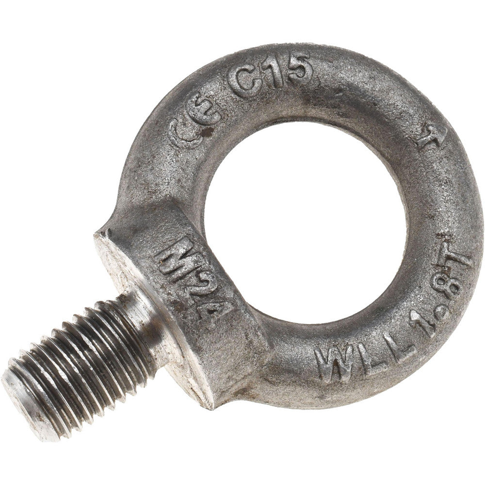 Value Collection 58024 Fixed Lifting Eye Bolt With Shoulder, M24 x 3.00 Thread, Grade 1015 Steel