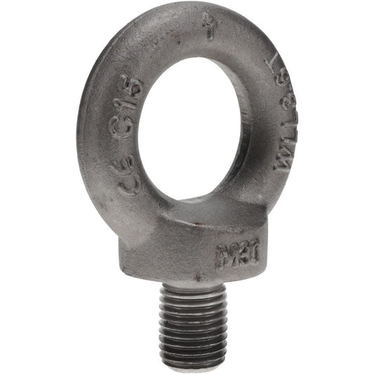 Value Collection 58030 Fixed Lifting Eye Bolt With Shoulder, M30 x 3.50 Thread, Grade 1015 Steel