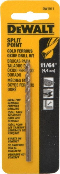 DeWALT DW1911 Mechanics Drill Bit  0.1719" Dia,  135&deg,  Cobalt,  Straight-Cylindrical Shank,  Split Point
