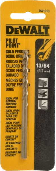 DeWALT DW1913 Mechanics Drill Bit  0.2031" Dia,  135&deg,  Cobalt,  Straight-Cylindrical Shank,  Pilot Point