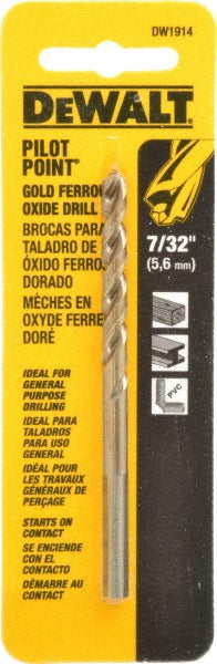 DeWALT DW1914 Mechanics Drill Bit  0.2188" Dia,  135&deg,  Cobalt,  Straight-Cylindrical Shank,  Pilot Point