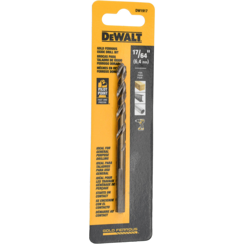 DeWALT DW1917 Mechanics Drill Bit  0.2656" Dia,  135&deg,  Cobalt,  Straight-Cylindrical Shank,  Pilot Point
