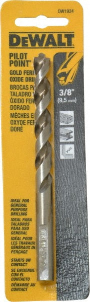 DeWALT DW1924 Mechanics Drill Bit  0.3750" Dia,  135&deg,  Cobalt,  Straight-Cylindrical Shank,  Pilot Point