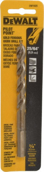 DeWALT DW1925 Reduced Shank Drill Bit 25/64'' Dia, 3/8'' Shank Dia, 135 °, High Speed Steel