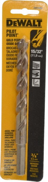 DeWALT DW1930 Reduced Shank Drill Bit 15/32'' Dia, 3/8'' Shank Dia, 135 °, High Speed Steel