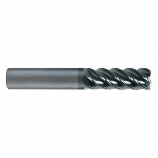 Kyocera SGS Precision Tools 42606 Square End Mill 6.00 mm Dia, 12.00 mm LOC, 5 Flute, Solid Carbide