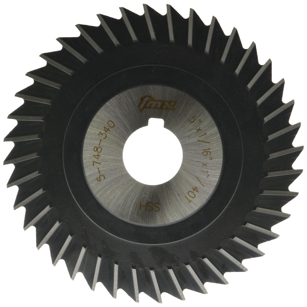 Value Collection 5-748-340 Side Chip Saw 5" Blade Dia, 1/16" Blade Thickness, 1" Arbor Hole Dia, 40 Teeth, High Speed Steel
