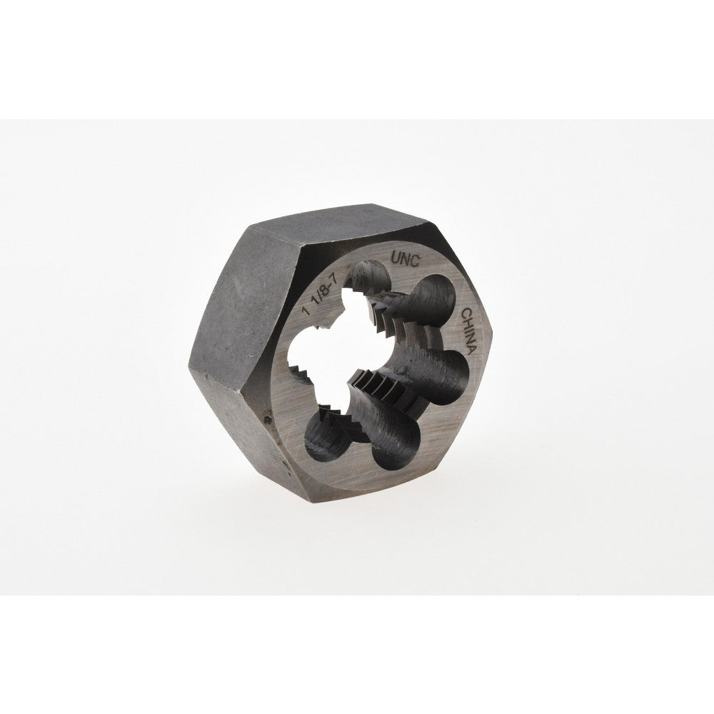 Value Collection 365-1081 Hex Rethreading Die 1-1/8-7, 1" Thick, Right Hand, 2" Hex, Carbon Steel