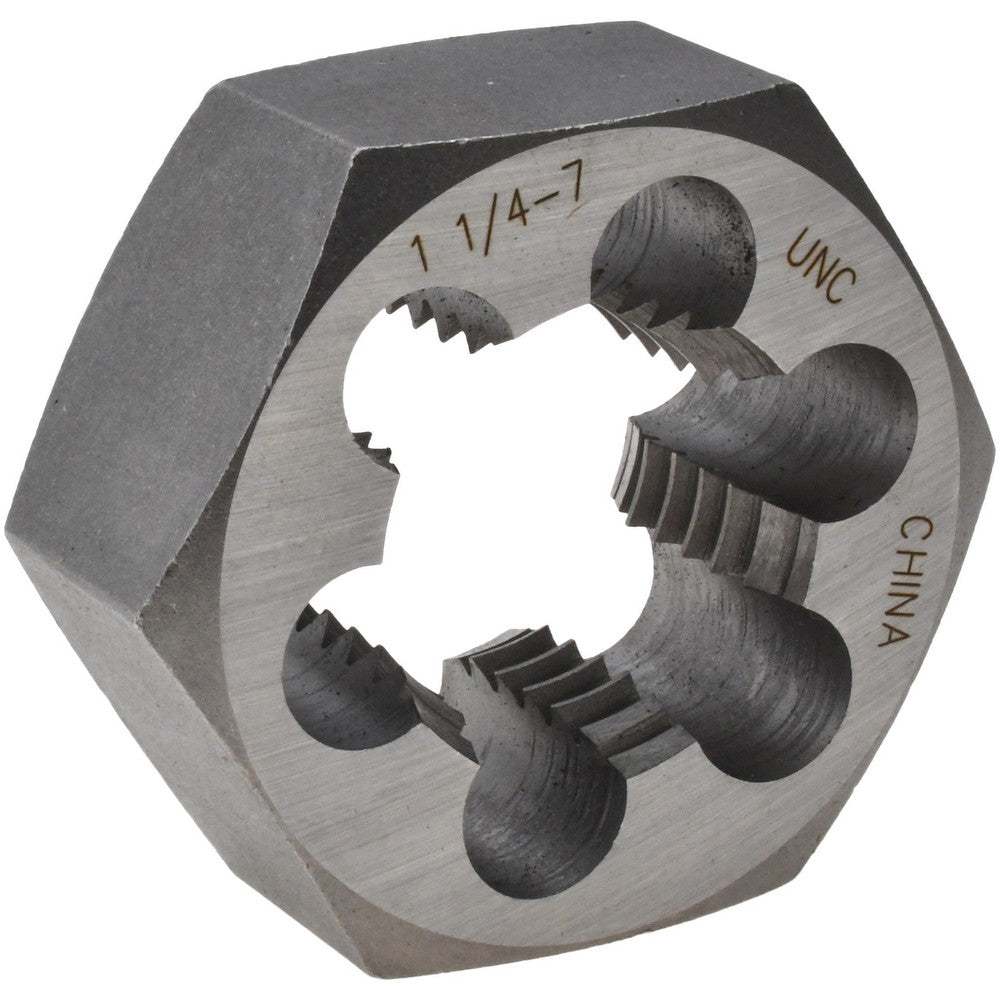 Value Collection 365-1161 Hex Rethreading Die 1-1/4-7, 1" Thick, Right Hand, Carbon Steel