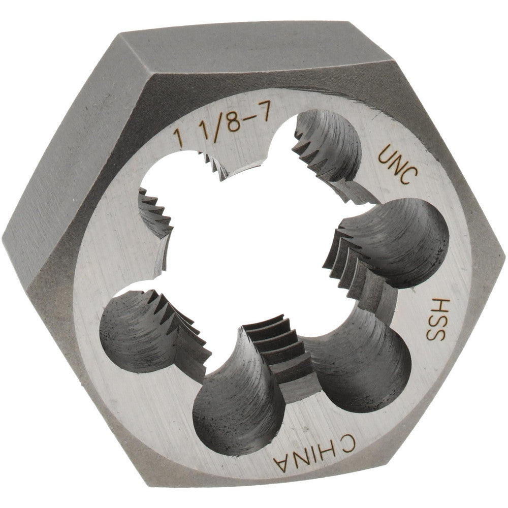 Value Collection 367-1081 Hex Rethreading Die 1-1/8-7, 1" Thick, Right Hand, 2" Hex, High-Speed Steel