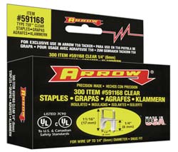 Arrow 591168 Galvanized Steel Insulated Staple 1/4" Leg Length