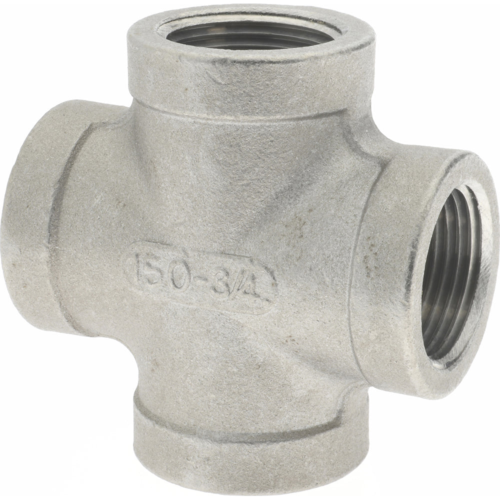 Merit Brass K410-12 Pipe Cross 3/4", 304 Stainless Steel