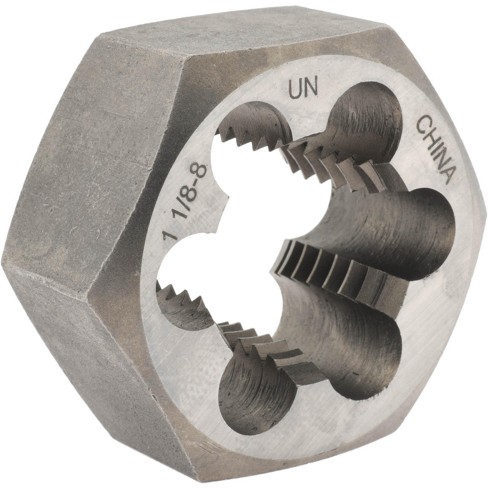 Value Collection 365-1084 Hex Rethreading Die 1-1/8-8, 1" Thick, Right Hand, 2" Hex, Carbon Steel