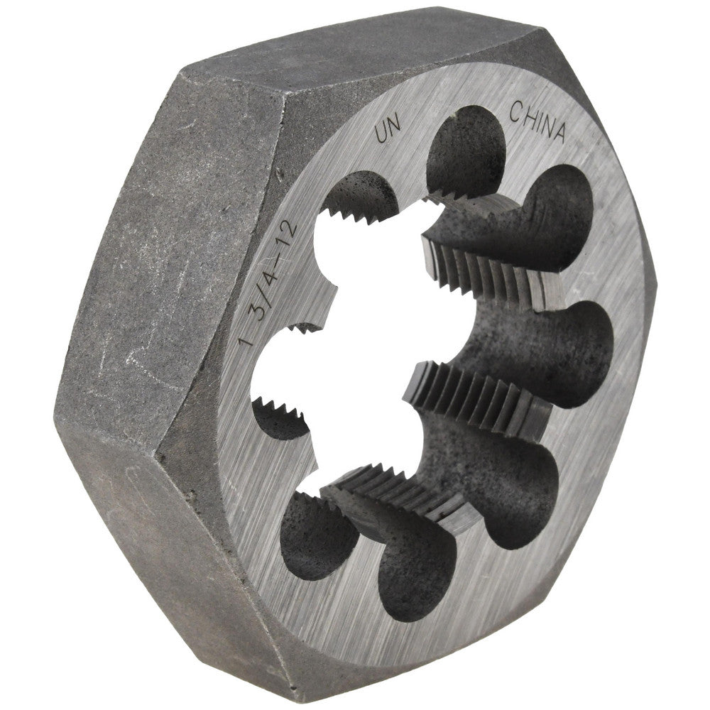 Value Collection 365-1486 Hex Rethreading Die 1-3/4-12, 1" Thick, Right Hand, Carbon Steel