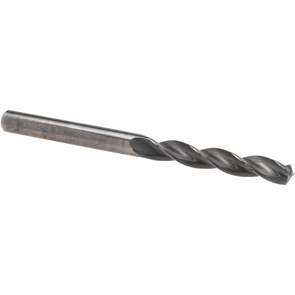 Kennametal 1153172 Jobber Length Drill Bit 1/4" (0.2500) Dia, 130 deg, Solid Carbide
