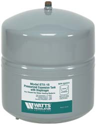 Watts 0066606 2.5 Gallon Capacity, 4.5 Gallon Tank, 11 Inch Diameter, 14 Inch High, 1/2 Inch Port, Expansion Tank