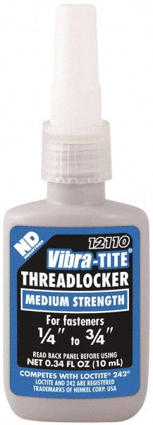 Vibra-Tite 12110 Threadlocker Blue, Liquid, 10 mL, Bottle
