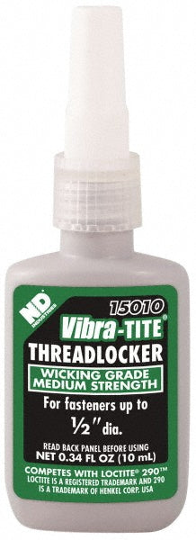 Vibra-Tite 15010 Threadlocker Green, Liquid, 10 mL, Bottle