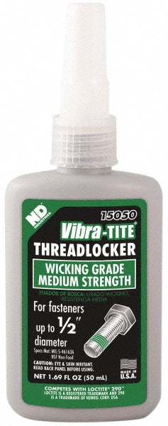 Vibra-Tite 15050 Threadlocker Green, Liquid, 50 mL, Bottle
