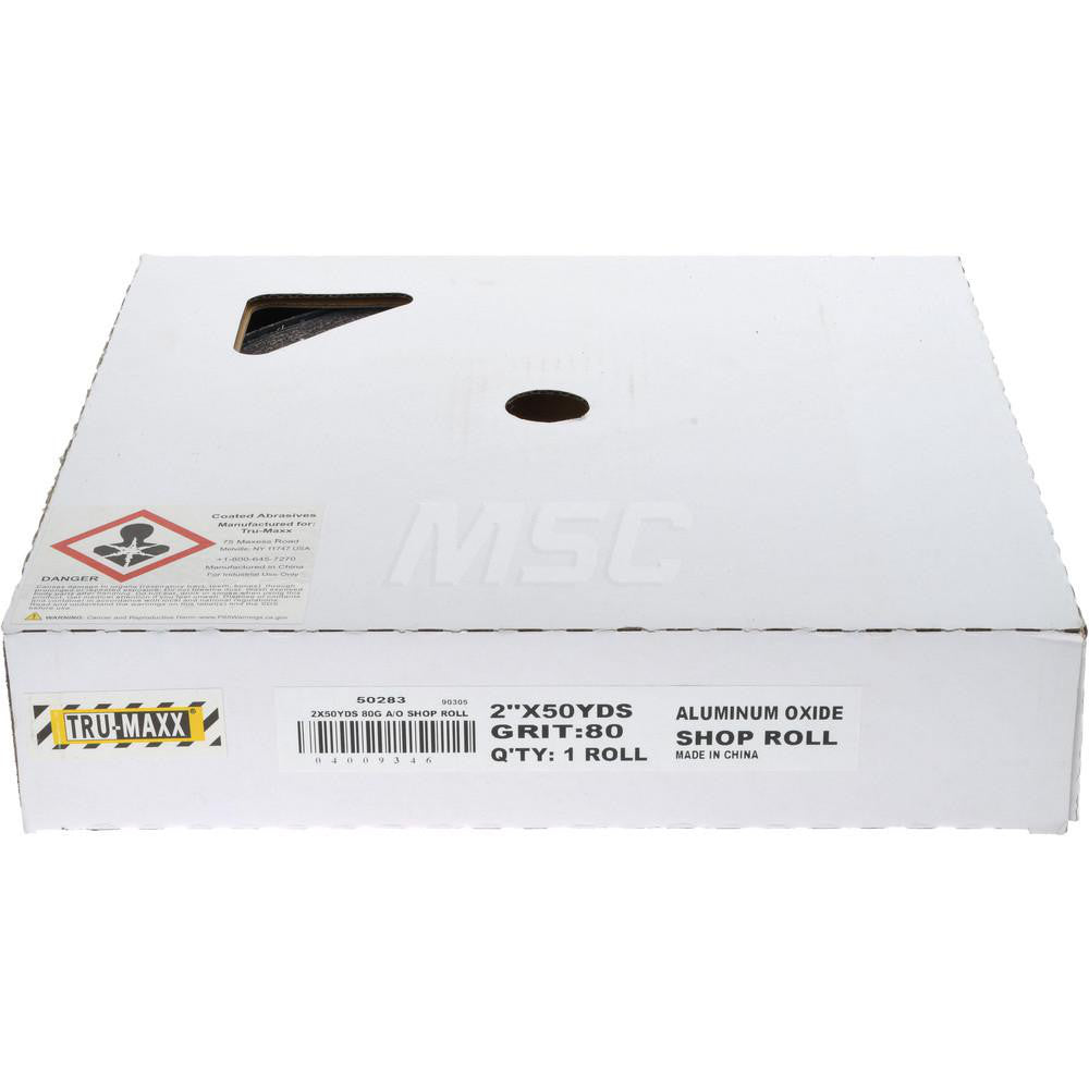 Tru-Maxx 50283 2" x 50 Yd 80 Grit Aluminum Oxide Shop Roll