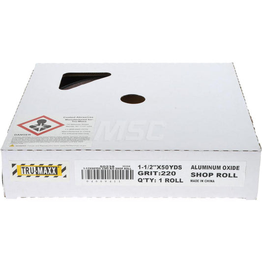 Tru-Maxx 50238 1-1/2" x 50 Yd 220 Grit Aluminum Oxide Shop Roll