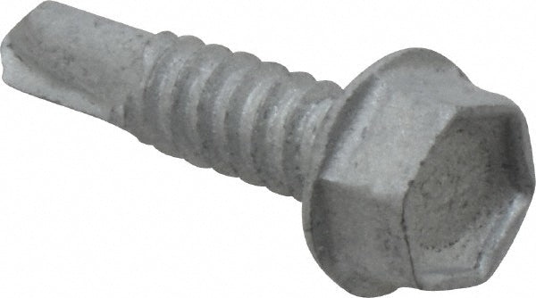 ITW Buildex 560052 1/4", Hex Washer Head, Hex Drive, 1" Length Under Head, #3 Point, Self Drilling Screw