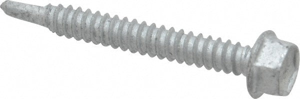 ITW Buildex 560058 1/4", Hex Washer Head, Hex Drive, 2" Length Under Head, #3 Point, Self Drilling Screw