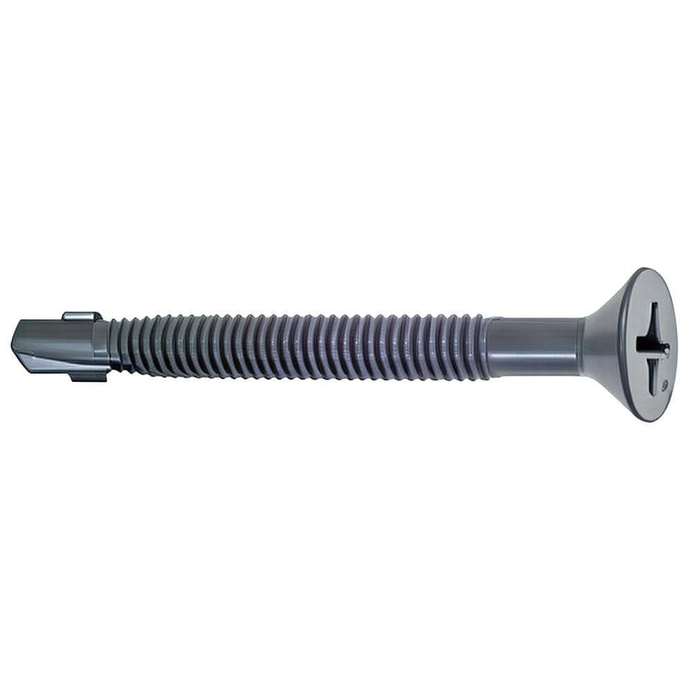 ITW Buildex 560071 #12, Flat Head, Phillips Drive, 2-1/4" OAL, #4 Point, Self Drilling Screw