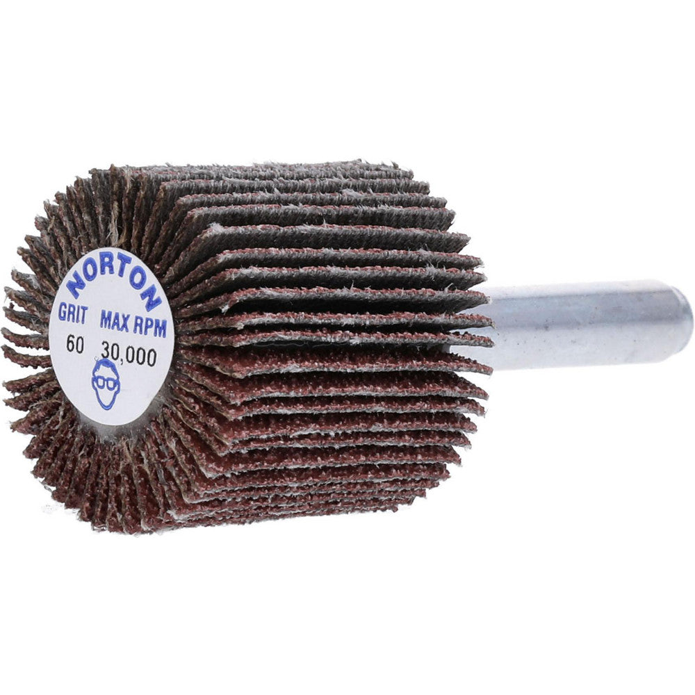 Norton 63642502580 Mounted Flap Wheel 1" Dia, 1" Face Width, 60 Grit, Aluminum Oxide