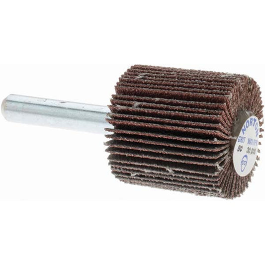 Norton 63642502581 Mounted Flap Wheel 1" Dia, 1" Face Width, 80 Grit, Aluminum Oxide