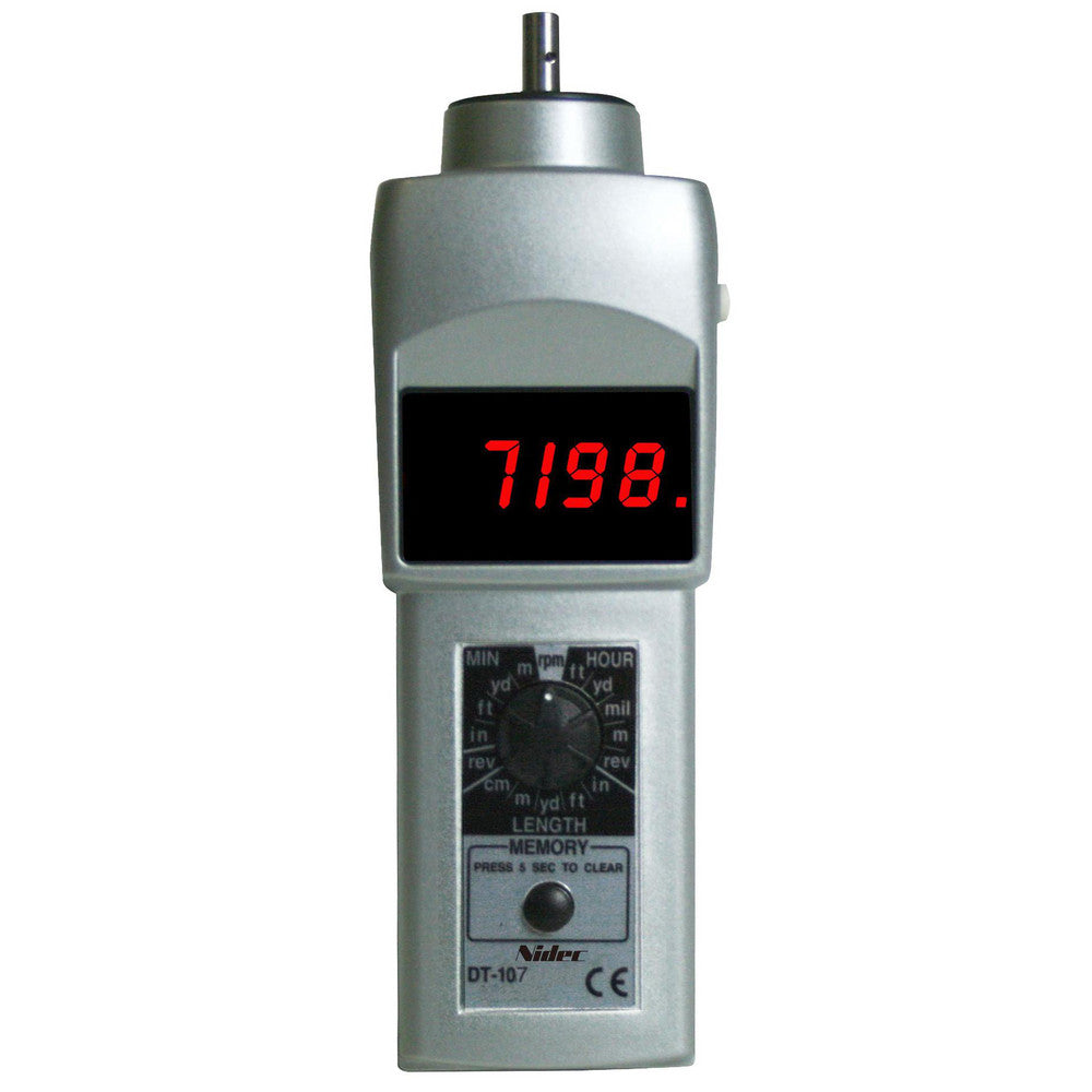 SHIMPO DT-107A Accurate up to 0.006 +/- 1% Digit (6 RPM Max) (10,000 to 25,000 RPM), 0.001 RPM Resolution, Contact Tachometer