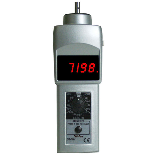 SHIMPO DT-107A Accurate up to 0.006 +/- 1% Digit (6 RPM Max) (10,000 to 25,000 RPM), 0.001 RPM Resolution, Contact Tachometer