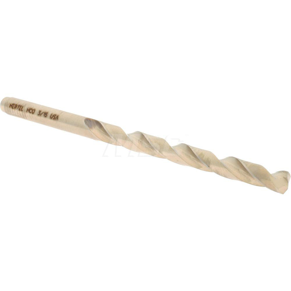 Hertel 04138277 Jobber Length Drill Bit 3/16" (0.1875) Dia, 135 deg, Cobalt