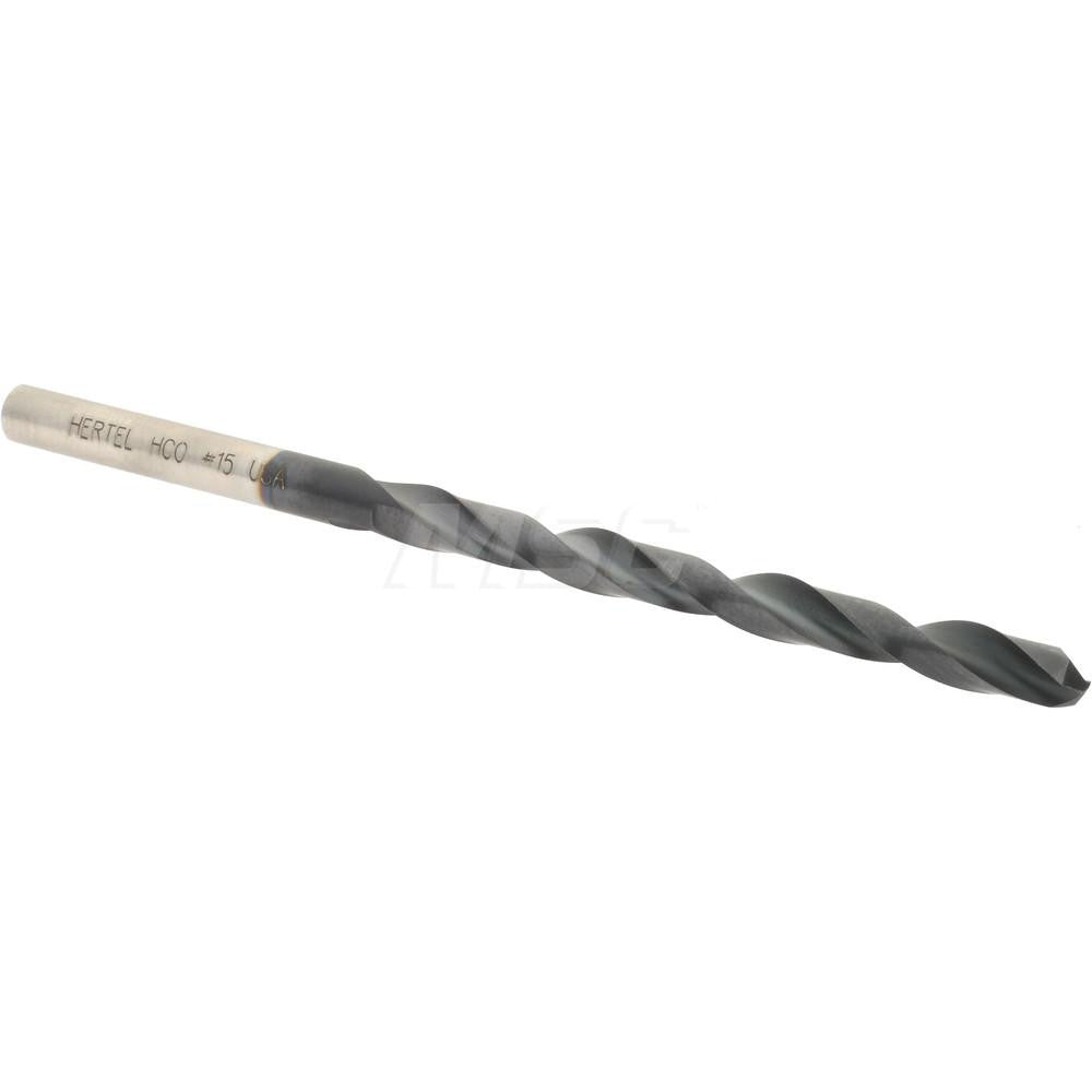 Hertel 4140091 Jobber Length Drill Bit #15 (0.1800) Dia, 135 deg, Cobalt