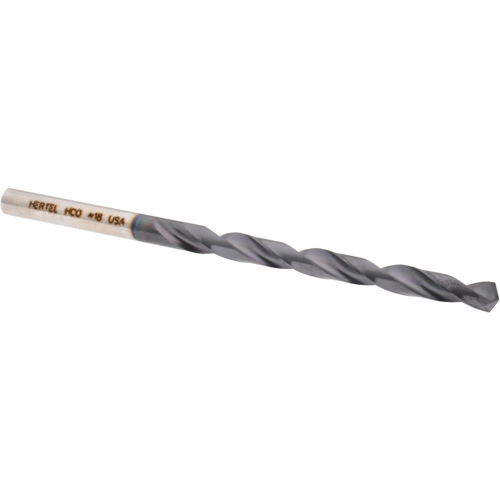 Hertel 4140125 Jobber Length Drill Bit #18 (0.1695) Dia, 135 deg, Cobalt